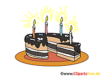 Geburtstagskuchen mit Kerzen Bild - Clip Art