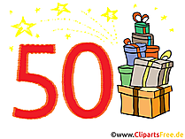 Geburtstagswünsche zum 50 - Clipart, Bild, Glückwunschkarte