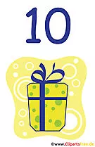 Geschenk zum 10 Geburtstag Clipart gratis