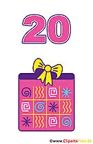 Geschenk zum 20 Geburtstag Clipart gratis