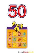 Geschenk zum 50 Geburtstag Clipart gratis