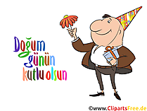 Alles Gute zum Geburtstag auf Türkisch, Bild, Illustration, e-Card