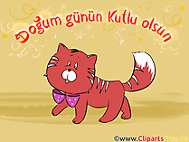 Alles Gute zum Geburtstag auf Türkisch, Clipart, Bild, Illustration
