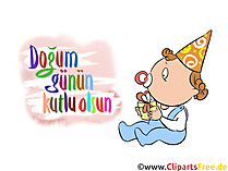 Baby Glückwunsch auf Türkisch, Clipart, Bild, Illustration