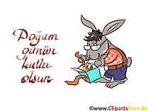 Glückwünsche zum Geburtstag auf Türkisch Clipart, Bild, Comic