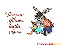 Glückwünsche zum Geburtstag auf Türkisch Clipart, Bild, Comic