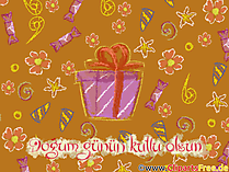 Glückwunsch zum Geburtstag auf Türkisch Bild, Illustration