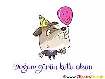 Herzlichen Glückwunsch zum Geburtstag auf Türkisch Bild, Illustration Clipart