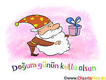 Herzlichen Glückwunsch zum Geburtstag auf Türkisch Clipart, Illustration, Bild