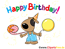 Happy Birthday Hund Karte, Clipart, Bild