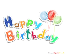 Clip Art Happy Birthday Buchstaben mit  Luftballons