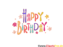 Happy Birthday Text mit bunten Buchstaben zum Ausdrucken