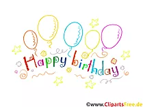 Lustiger Text Happy Birthday Clipart