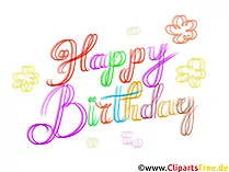 Neonschriftzug Happy Birthday Clip Art
