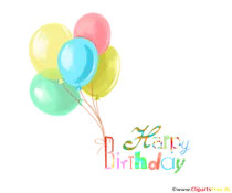 Schöne bunte Luftballons mit Text Happy Birthday