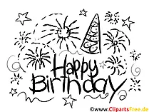 Schwarz-weisse Cliparts zum Geburtstag