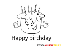 Schwarz und weiss Bild zum Drucken Geburtstag