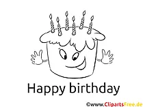 Schwarz und weiss Bild zum Drucken Geburtstag