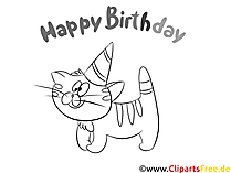 Schwarz Weiß Clipart zum Geburtstag
