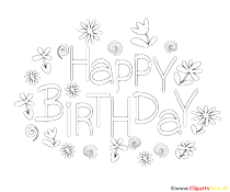 Schwarz weisses Bild Happy Birthday