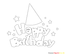 Zum Ausmalen Bild Happy Birthday