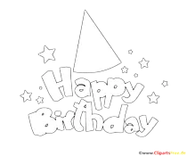 Zum Ausmalen Bild Happy Birthday