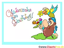Lustige Glueckwunschkarte zum Geburtstag fuer Kinder