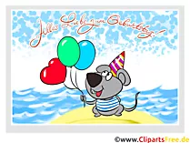 Witzige Glueckwunschkarte mit Hund zum Geburtstag