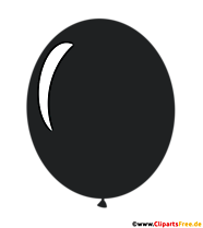 Luftballon Schwarz Comic Illustration transparent