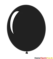 Luftballon Schwarz Comic Illustration transparent