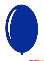 Ovaler Luftballon in Farbe Blau im Cartoonstil Clipart, Illustration