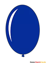 Ovaler Luftballon in Farbe Blau im Cartoonstil Clipart, Illustration
