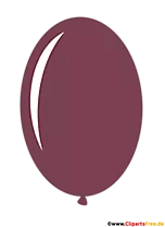Ovaler Luftballon in Farbe Braun Clipart im Cartoonstil