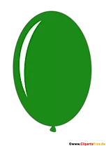 Ovaler Luftballon in Farbe Dunkel-Grün Comic Clipart transparent