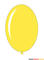 Ovaler Luftballon in Farbe Gelb im Cartoonstil Clipart, Bild, Illustration