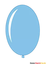 Ovaler Luftballon in Farbe Hellblau im Cartoonstil Clipart
