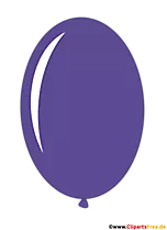Ovaler Luftballon in Farbe Lila Comic Clipart transparent