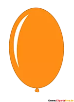 Ovaler Luftballon in Farbe Orange Clipart im Cartoonstil