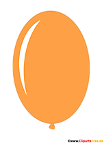 Ovaler Luftballon in Farbe Orange im Cartoonstil Clipart, Bild, Illustration