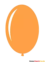 Ovaler Luftballon in Farbe Orange im Cartoonstil Clipart, Bild, Illustration