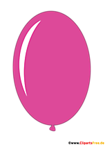 Ovaler Luftballon in Farbe Pink im Cartoonstil Clipart, Illustration