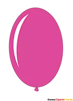 Ovaler Luftballon in Farbe Pink im Cartoonstil Clipart, Illustration