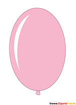 Ovaler Luftballon in Farbe Rosa im Cartoonstil Clipart, Illustration
