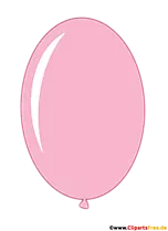 Ovaler Luftballon in Farbe Rosa im Cartoonstil Clipart, Illustration