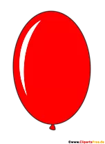 Ovaler Luftballon in Farbe Rot im Cartoonstil Clipart, Illustration