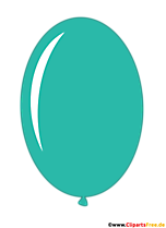 Ovaler Luftballon in Farbe Türkis Cartoon Clipart transparent