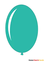 Ovaler Luftballon in Farbe Türkis Cartoon Clipart transparent