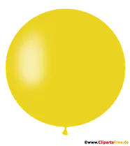 Runder Luftballon in Gelb Clipart, Illustration, Bild