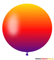 Runder Luftballon in Gradientfarben von Dunkellila bis Orange illustration