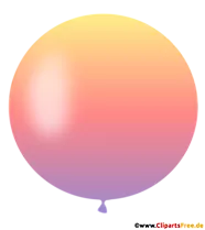 Runder Luftballon in Gradientfarben von Lila bis Gelb Clipart